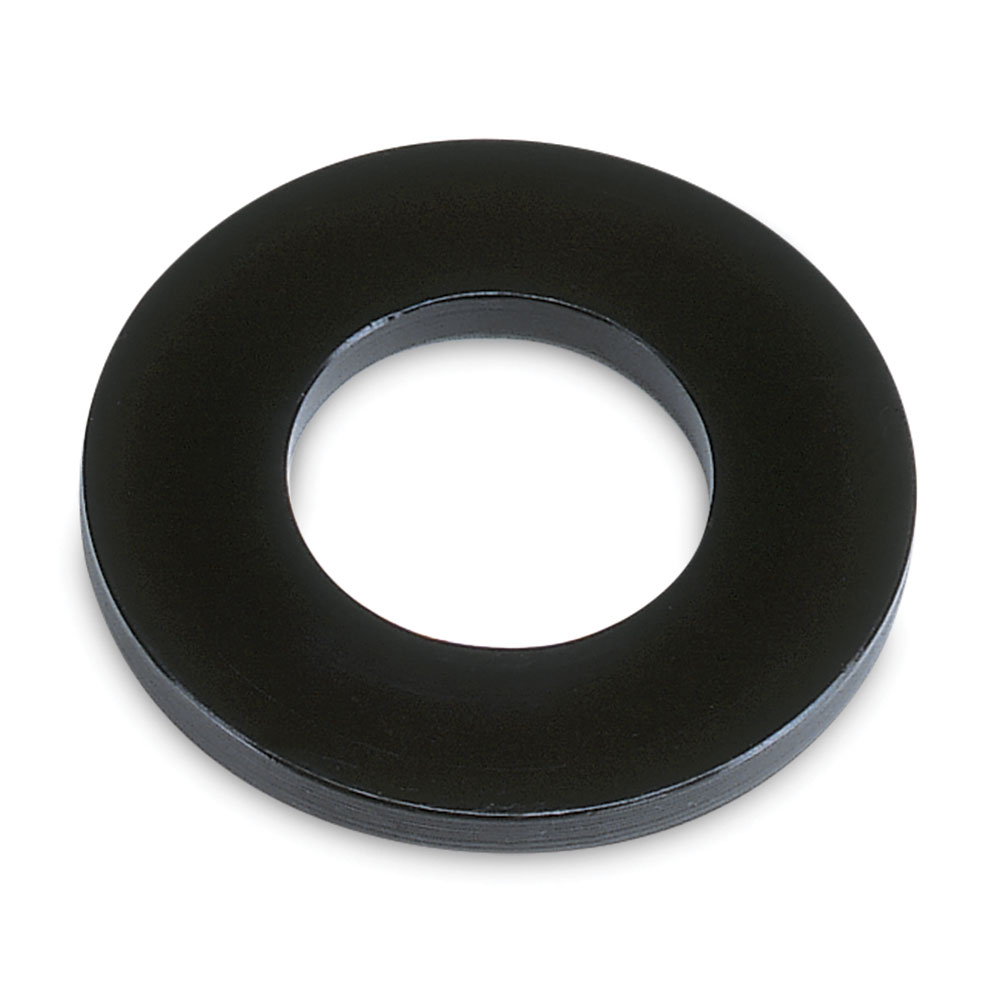 Steel washer finished with Presto Black room-temperature black oxide