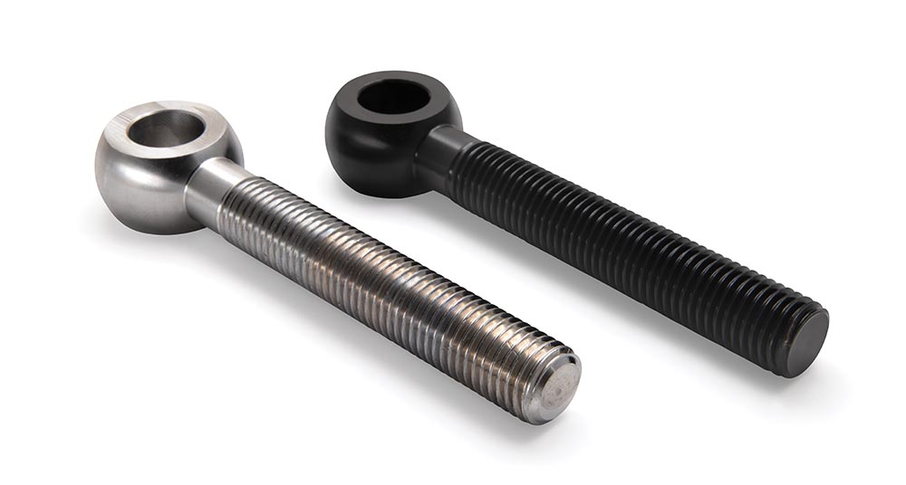 Stainless steel swing bolt finished with Tru Temp Stainless Black Oxide
